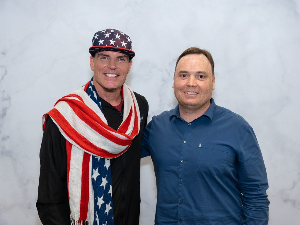 Clint with famous rapper and a celebrity Vanilla Ice