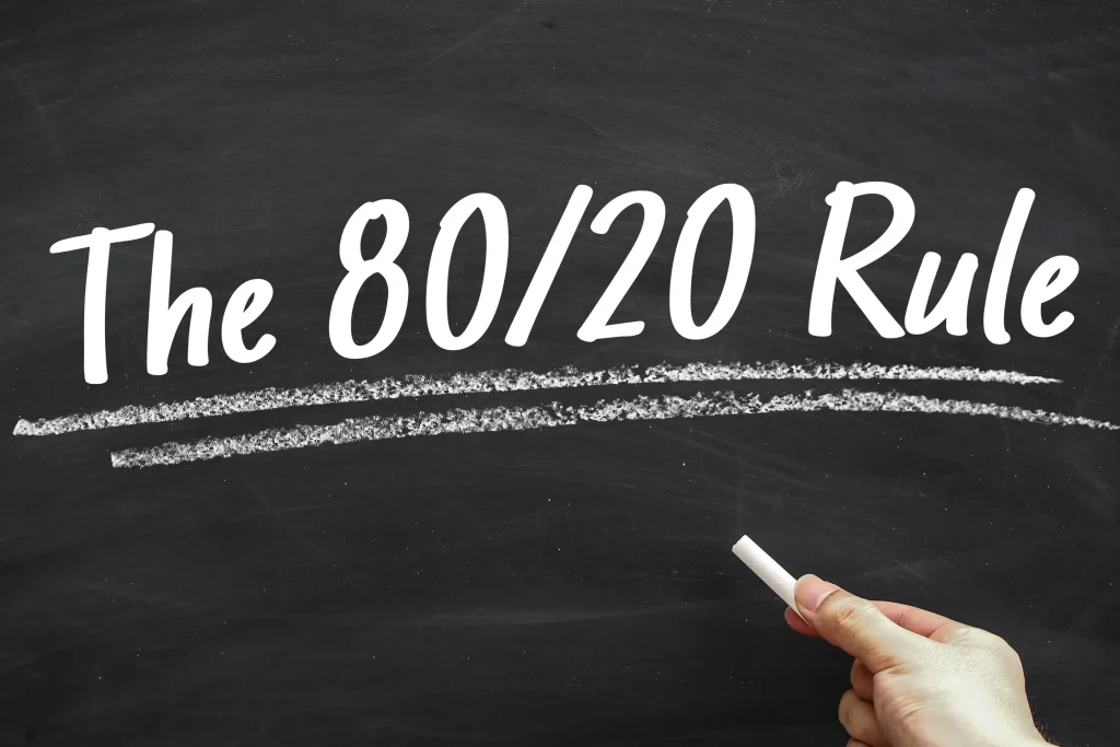 Explanation of the 80/20 rule in private equity and how it relates to investment returns and portfolio performance.