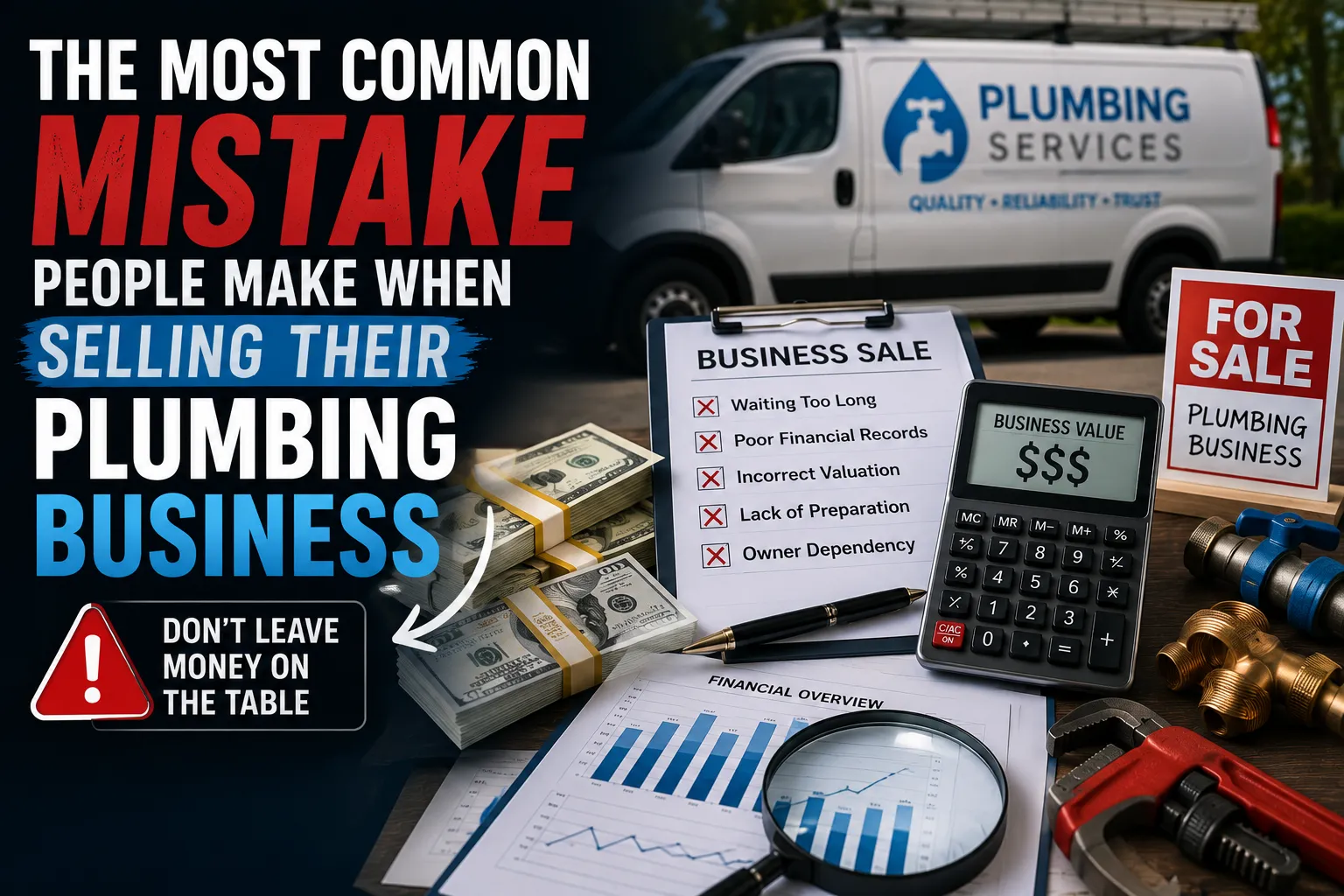 representing common mistakes made when selling a plumbing business