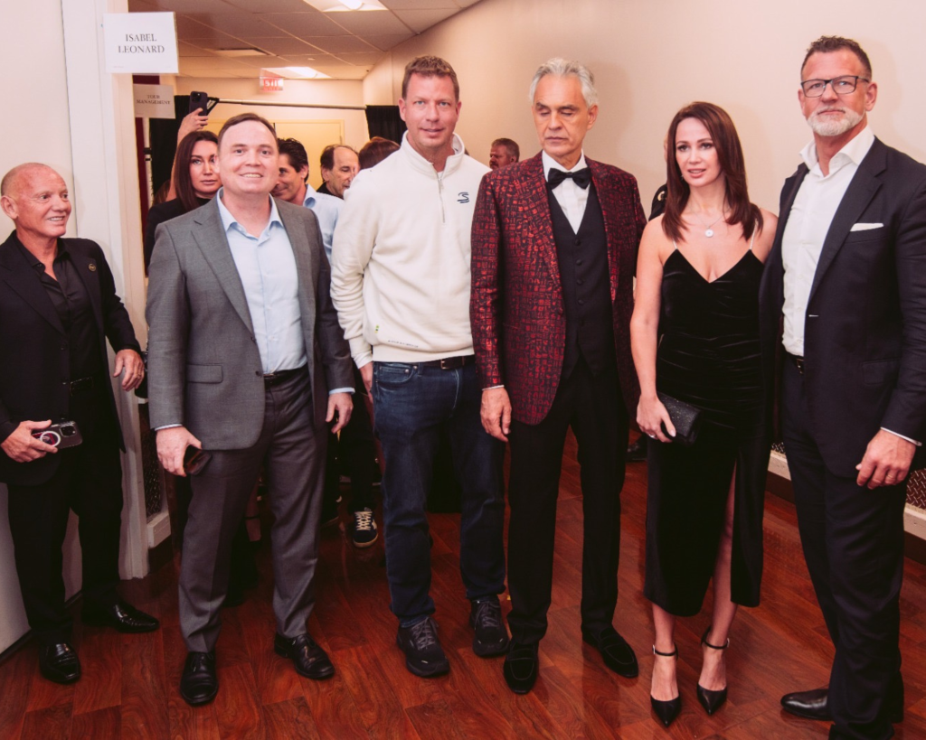 Clint backstage with world-famous opera singer Andrea Bocelli