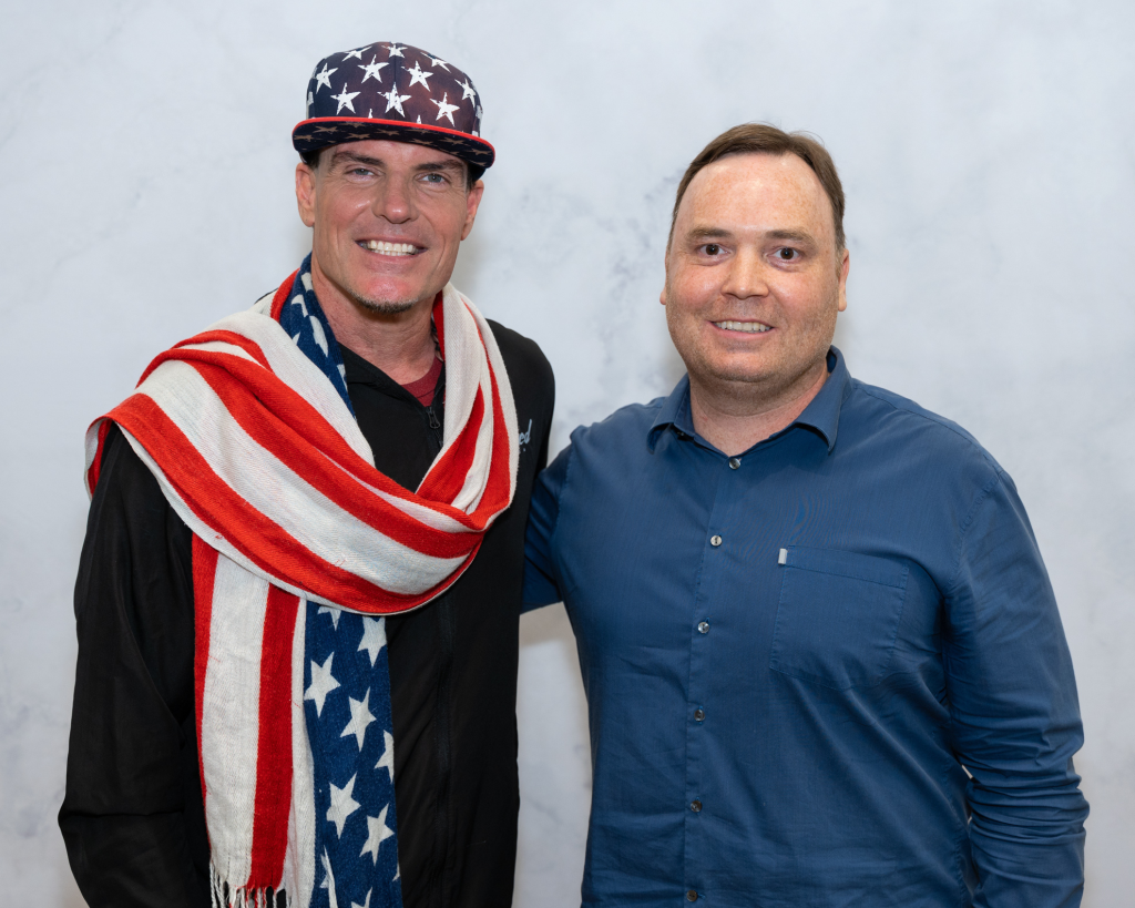 Clint with famous rapper and a celebrity Vanilla Ice